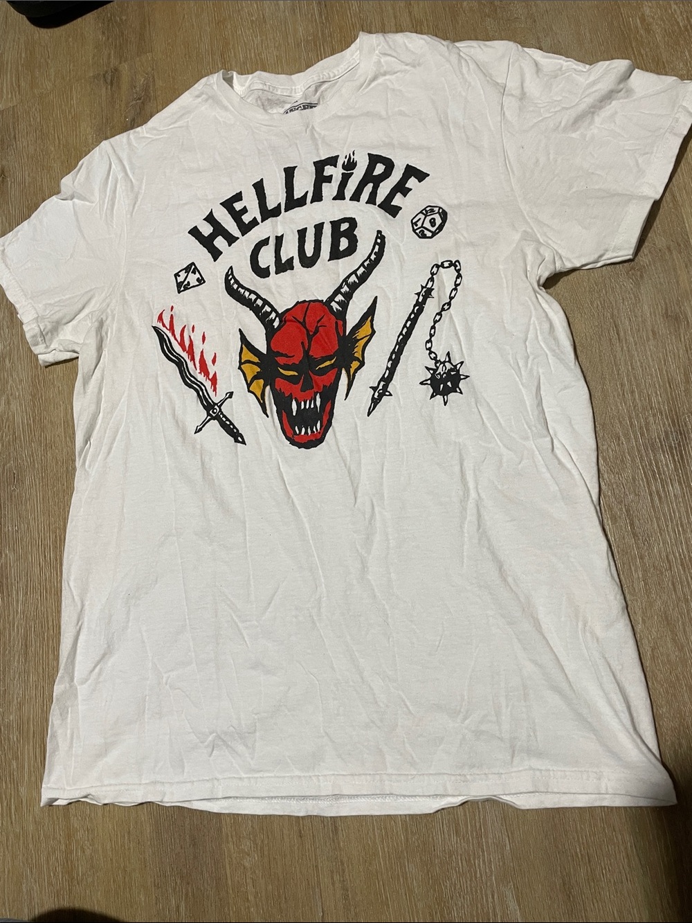 Hellfire Club Graphic Tee with Red Devil Print 100% cotton MEDIUM
